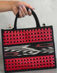Kristin — Red Solihiya Rattan Tote