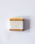 Calamansi Soap with 'Ives & Bees' branding on a white background