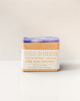 Handmade Ube Macapuno Soap with 'Ives & Bees' branding on a white background
