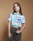 Wooden Spoon Blue Crop Top Shirt by And Again Clothing