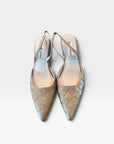 Classic Woven Slingback Heels - Leather or Suese by Tish Shoes