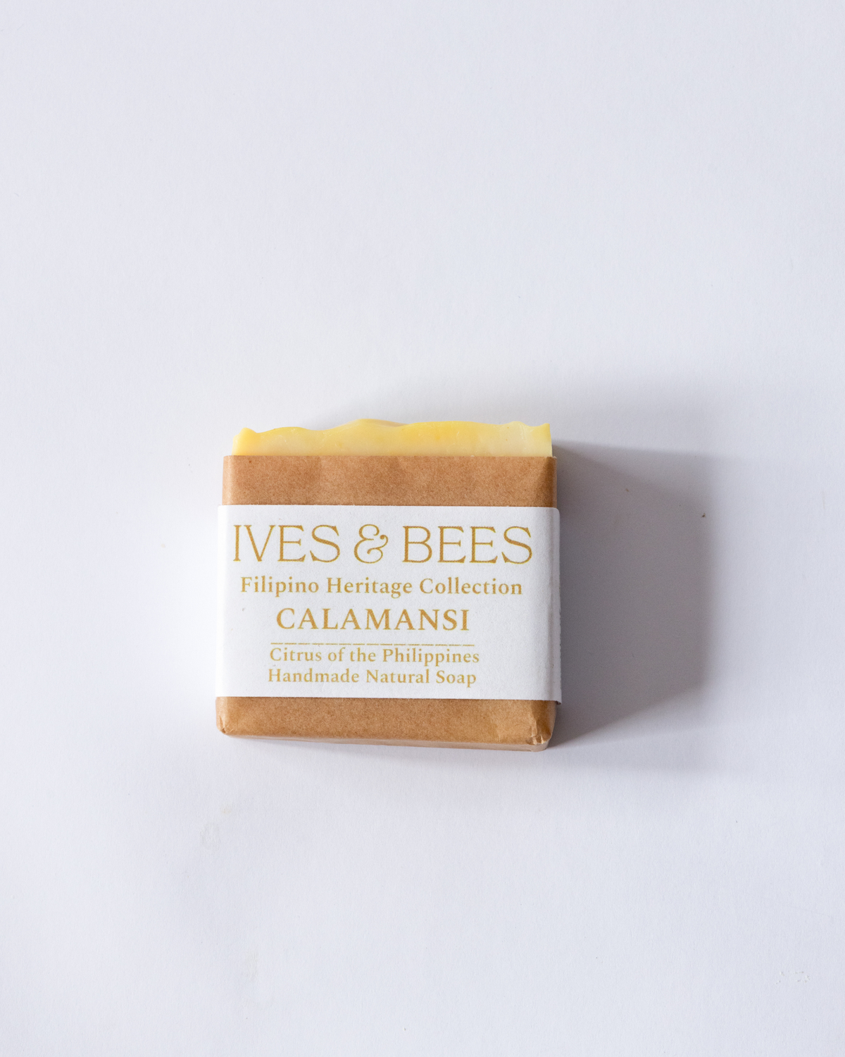 Calamansi Soap with 'Ives & Bees' branding on a white background
