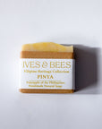 Handmade Pinya Soap with 'Ives & Bees' packaging on a white background