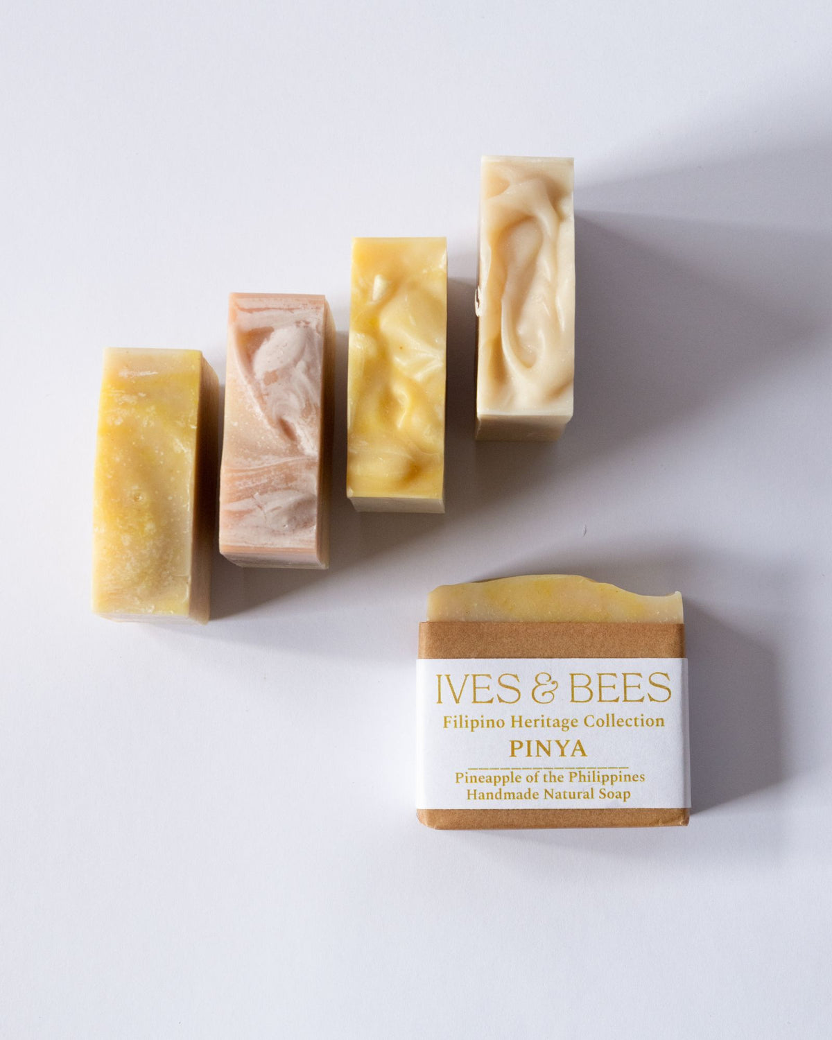 Handmade Pinya Soap with 'Ives &amp; Bees' packaging on a light background