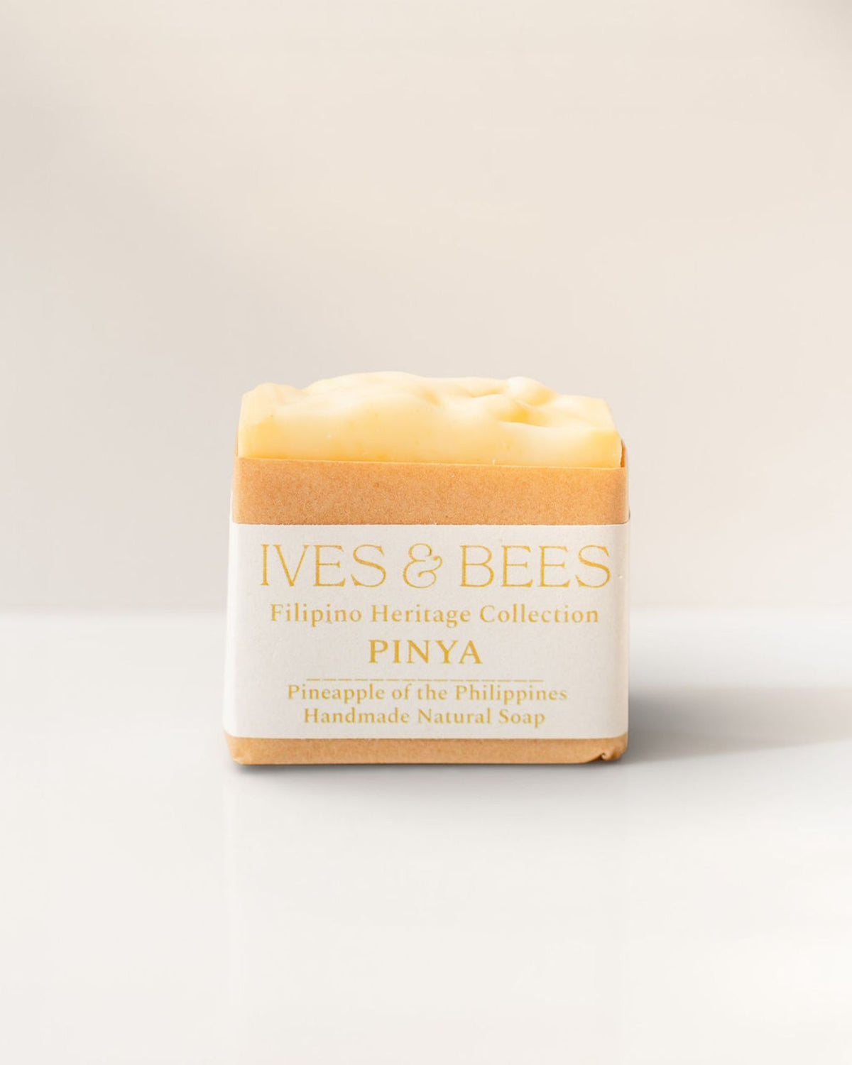 Handmade Pinya Soap with 'Ives &amp; Bees' branding on a light background