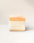 Handmade Sampaguita Soap with 'Ives & Bees' branding on a light background