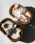 Handmade Wooden Bowl Candle and Candle Care Tool Giftset 
